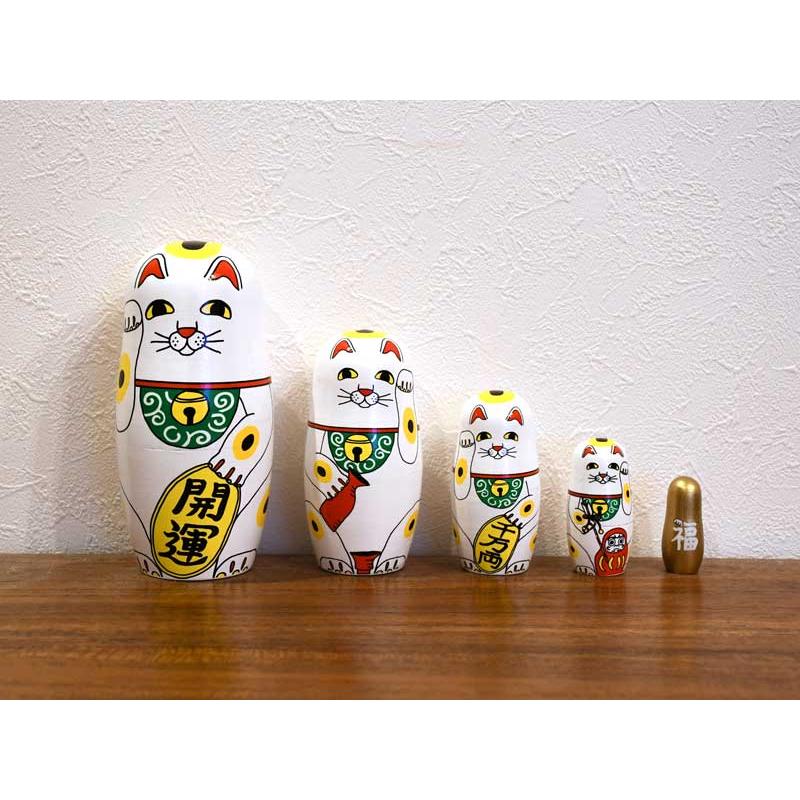 マトリョーシカ ラッキーキャット 招き猫 ネコ 猫 オブジェ 置物