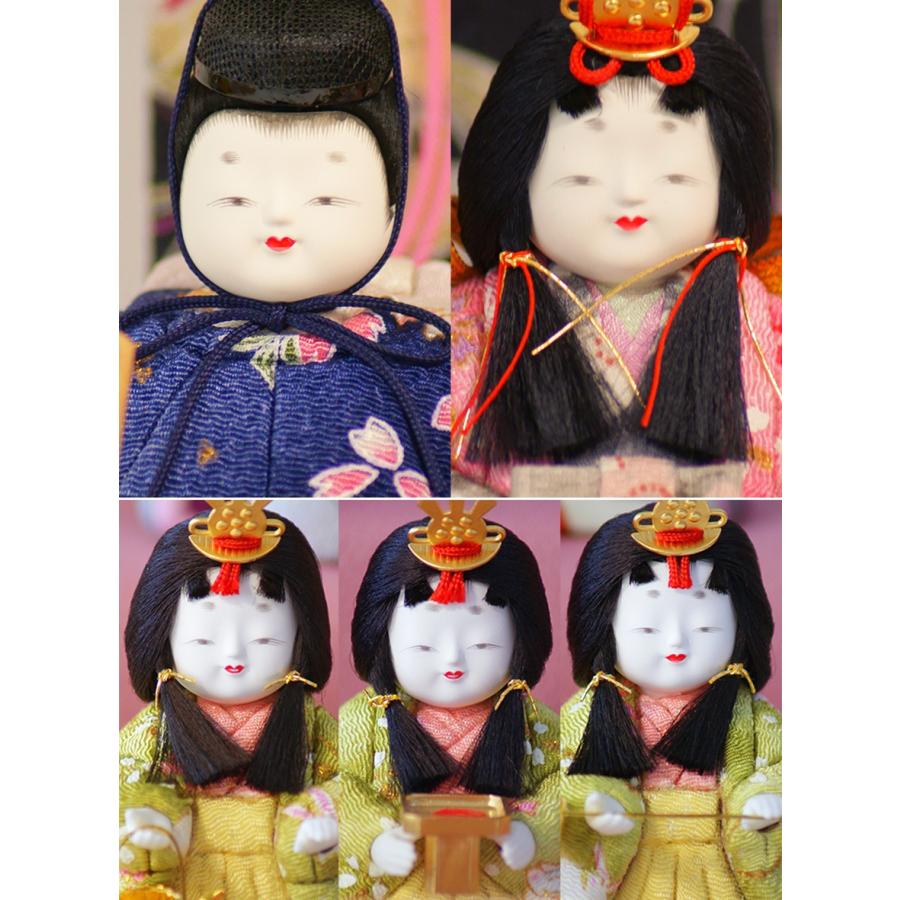 雛人形 小桜雛五人飾り(三段) 202 ゆうき作 江戸木目込人形 【店頭展示
