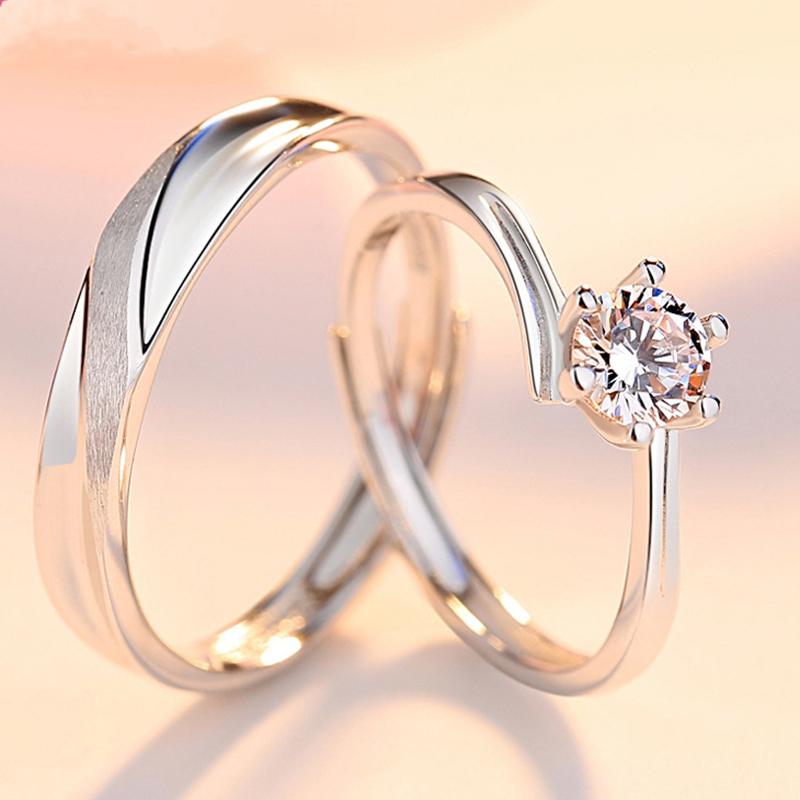 ペア シンプル 恋人 フリーサイズ調整可能 永遠 リング ホワイトデー