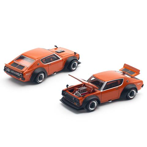POP-RACE 1/64 SKYLINE GT-R V8 DRIFT (KENMERI) ORANGE (PR640173