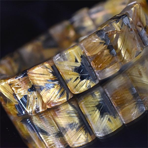 太陽放射ルチルクォーツ バングル 内周約16センチ 5A ブレスレット 最