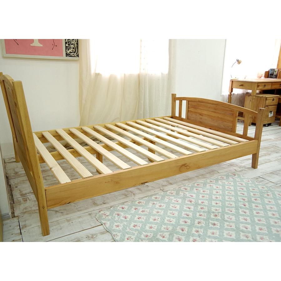 ナチュラルカントリー ダブルベッド フレームのみ パインすのこベッド