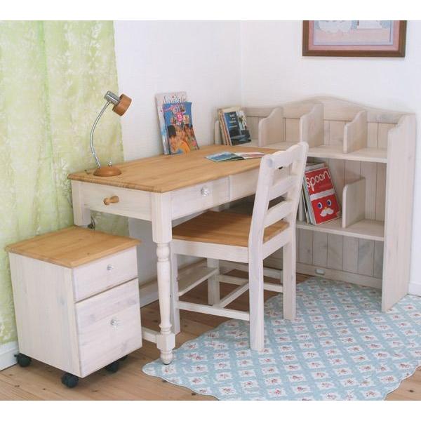 白い学習机 安心の低ホルムアルデヒド 幅105cm ファイルチェストF2