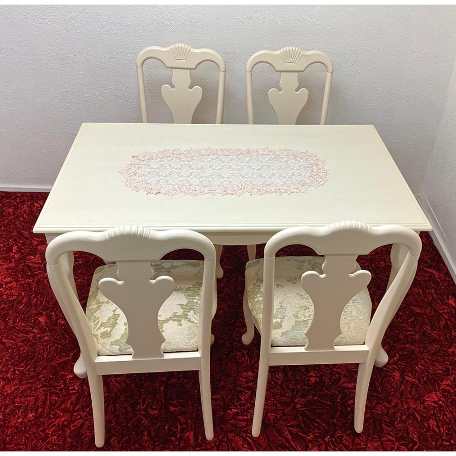 クラシック調 猫脚 4人用ダイニングテーブルセット ヨーロピアン家具