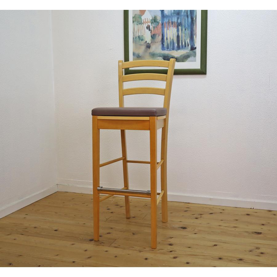 木製 ハイカウンター チェア 座面80cm 補強桟有り CCK409-80