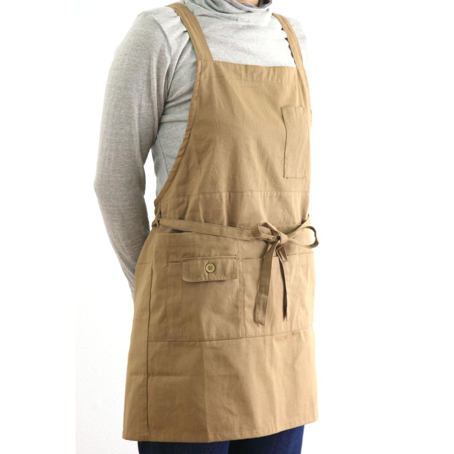 エプロン ワンピース バッククロス おしゃれかぶるだけ 軽い ブランド