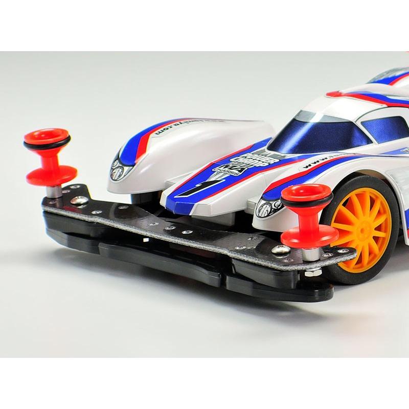 ミニ四駆 ゴムリング付2段低摩擦プラローラーセット 赤・青13-12mm