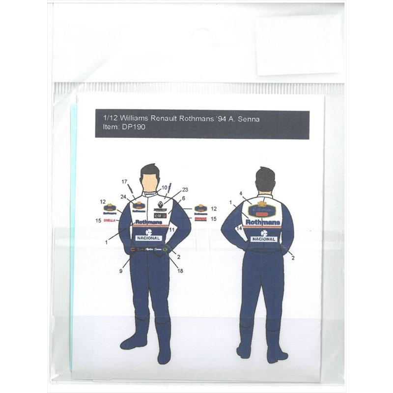 1/12 ウィリアムズ ルノー ロスマンズ セナ フィギュアデカール