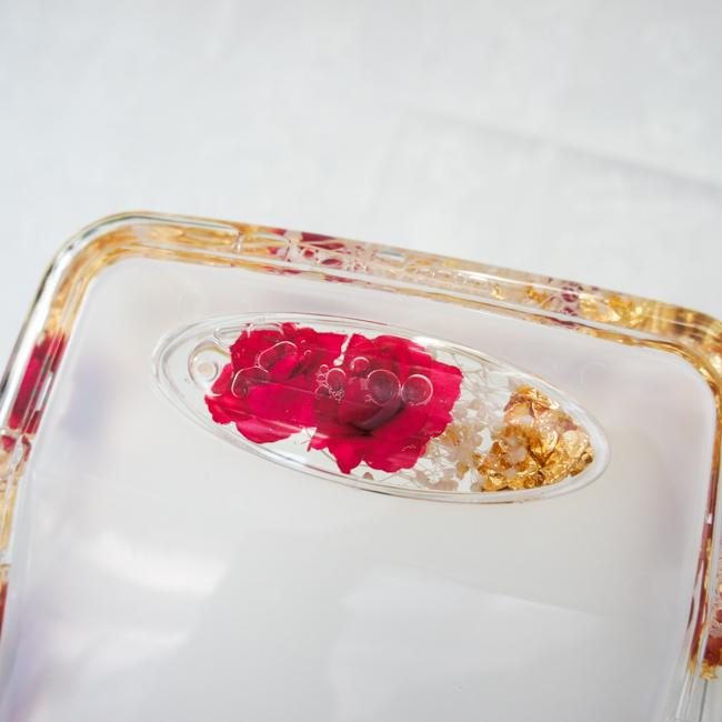 ゴミ箱 ダストボックススイング蓋付き アクリル水中花 薔薇