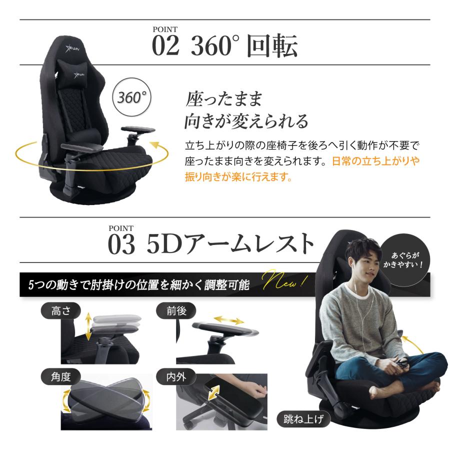 ゲーミング座椅子 ファブリック 座椅子 回転 1人掛け ハイバック 肘掛