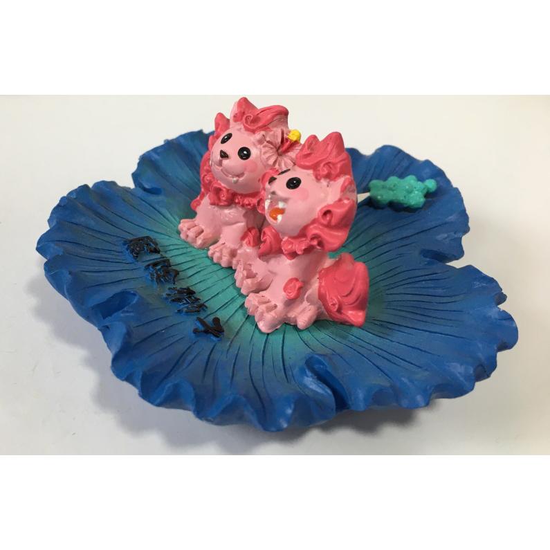 シーサー置物 ハイビスカス シーサー 魔除獅子 送料無料 : okinawa