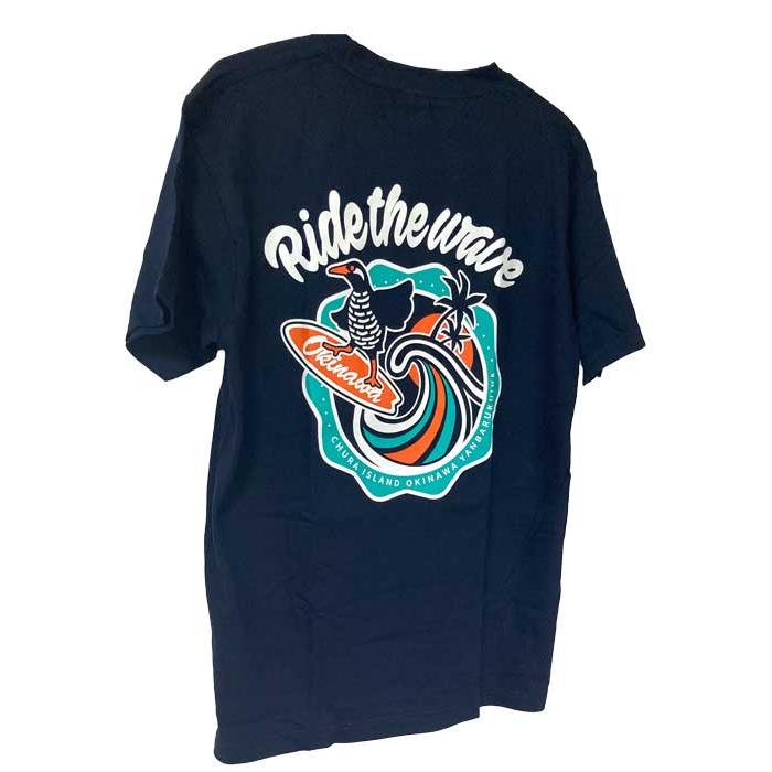 沖縄Tシャツ Ride the wave ライドザウェーブ 波乗りヤンバルクイナ