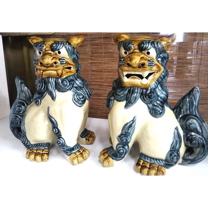 シーサー置物 門柱 超特大 琉球焼 朝日陶器 沖縄陶器 沖縄伝統工芸