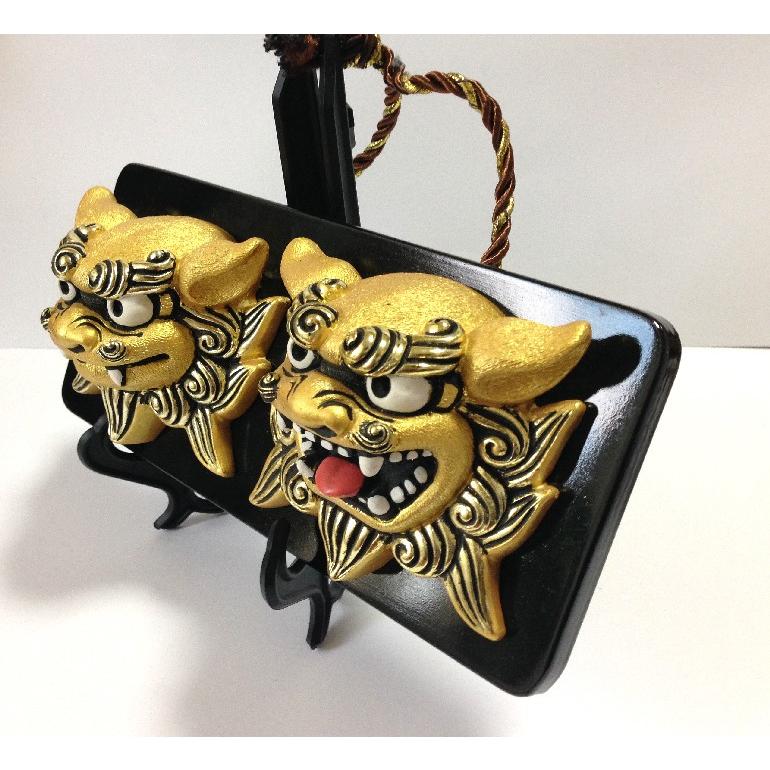 パワー面獅子シーサー壁掛け 金運 魔除け 面シーサー 沖縄伝統工芸