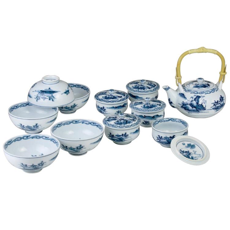 有田焼 田代亮秀 古代山水 ホームセット 椀 茶器 和食器 器 作家物