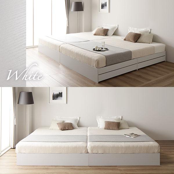 RASIK（ラシク） ベッド ダブル ベッドフレームのみ ホワイト 収納付き