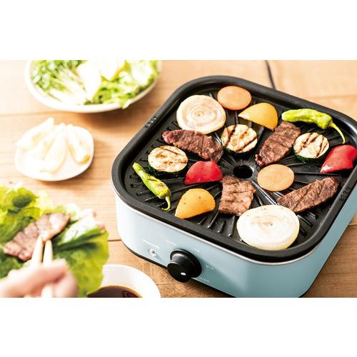 ピーコック魔法瓶 WGVA60 コンパクトグリル鍋 スモーキーブルー