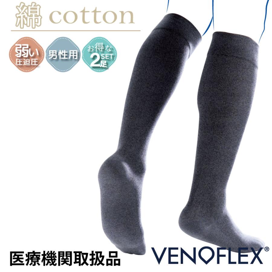 ヴェノフレックス 弾性ストッキング 着圧ソックス 2足 下肢静脈 の血流