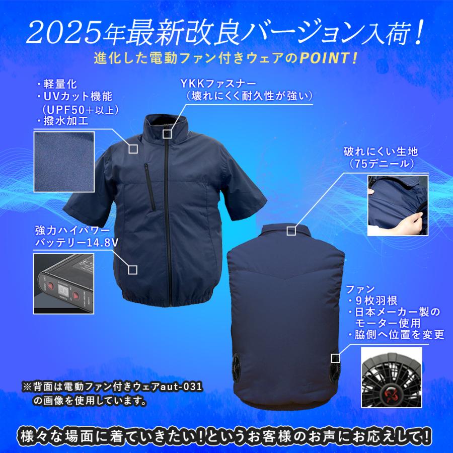 空調ウェア 服2枚付き 空調作業服 半袖 フルセット 2025 最強 ファン