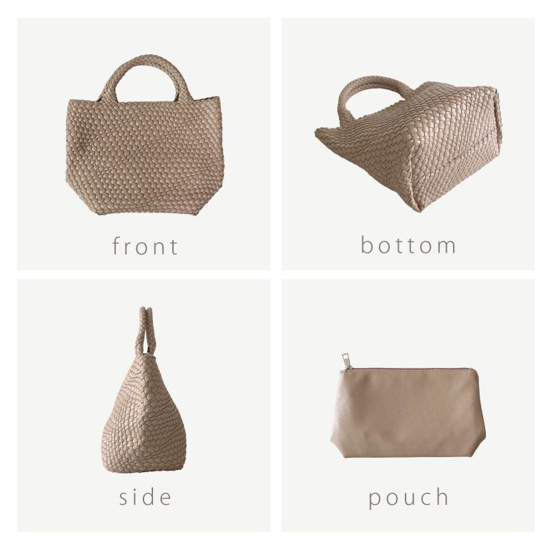 トートバッグ レディース PUレザー ハンドメイドバッグ 編み込みトート