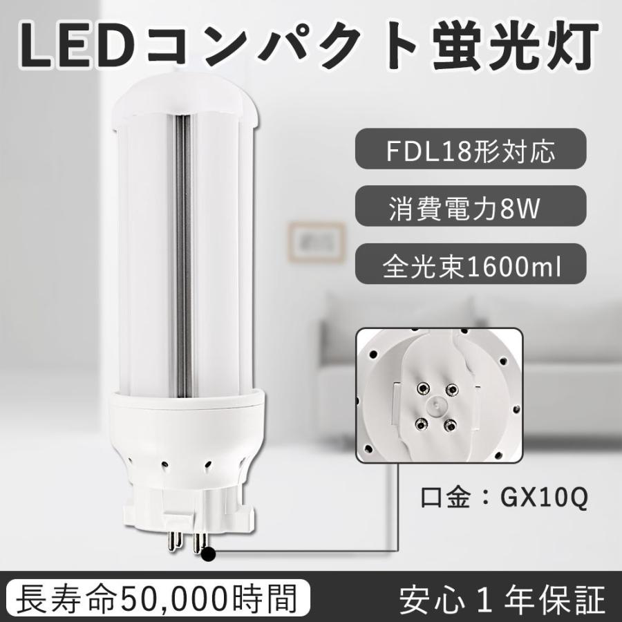 FDL18EX-N 8W 1600lm 昼白色 GX10q FDL形 代替 LED蛍光灯 全方向性発光