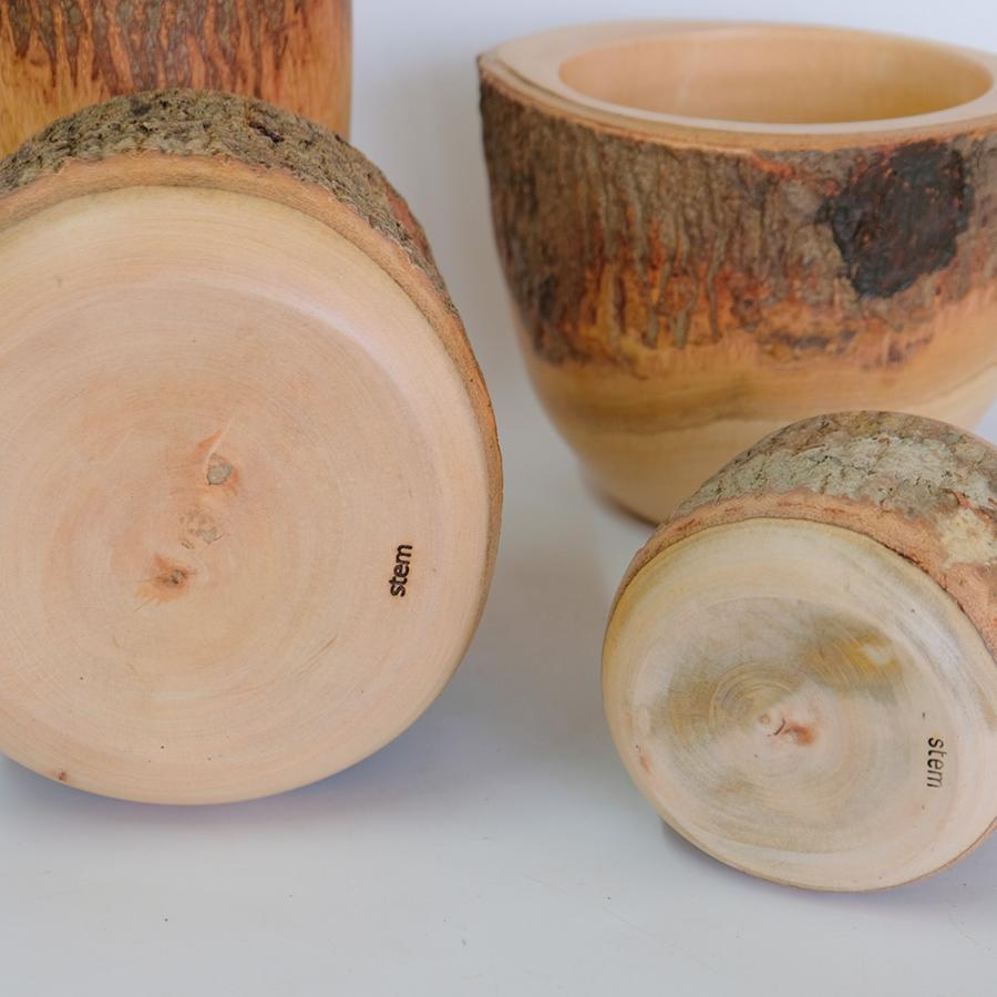 鉢カバー 懸崖3号4号 黒ポット用 おしゃれ マンゴーウッド stem 天然