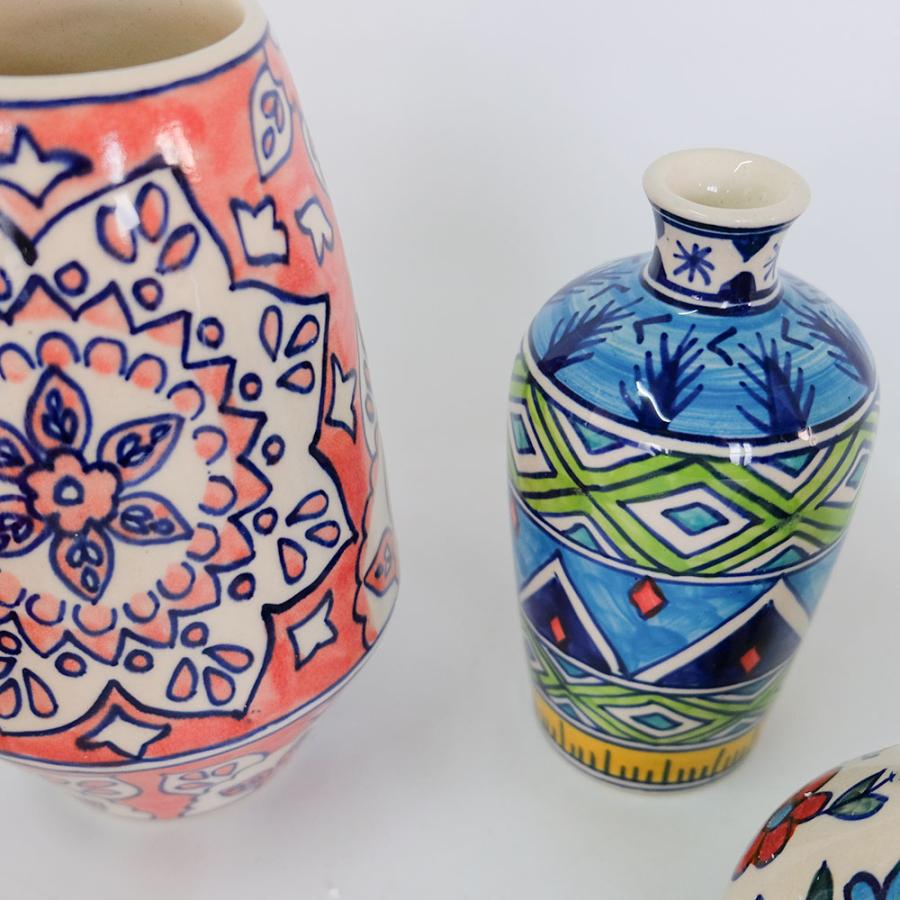花瓶 おしゃれ インド製 ハンドメイド アート 陶器 | Freaks Pottery