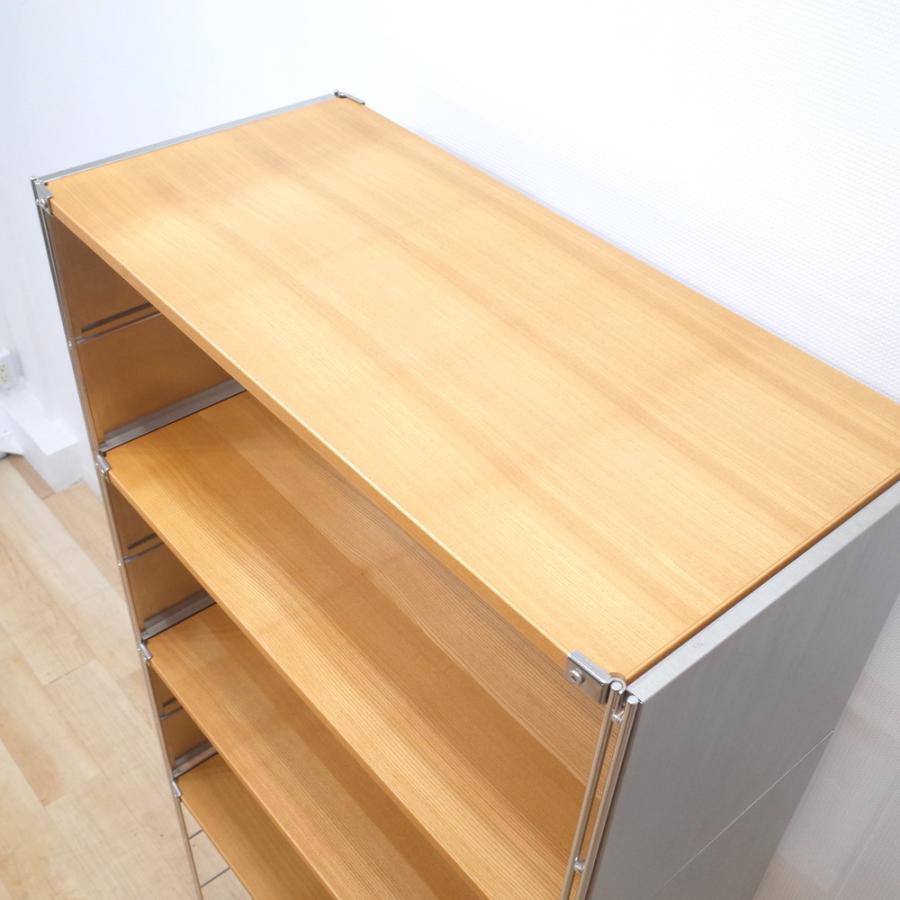 無印良品（MUJI） ラック ステンレスユニットシェルフ W860 タモ材 5段