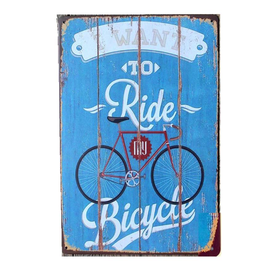 自転車柄 ブリキサイン 自転車 ブリキ看板 自転車モチーフ ブリキ