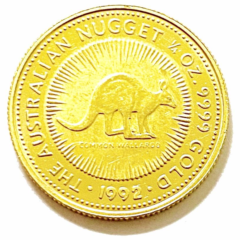 純金 カンガルー金貨 1/4オンス 7.77g 流通品 1992年 K24 24金 クリア