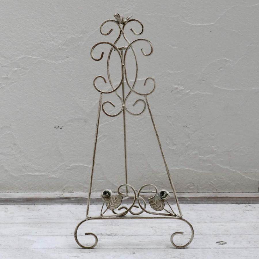 アンティーク調 アイアン イーゼル スタンド シャビ― ホワイト 白