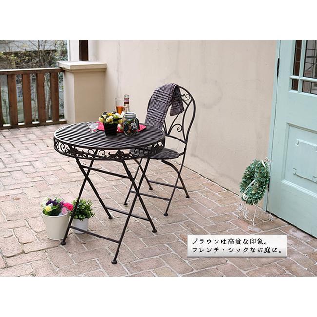 シャビーシック ホワイト ガーデンチェアー 2脚セット アイアン