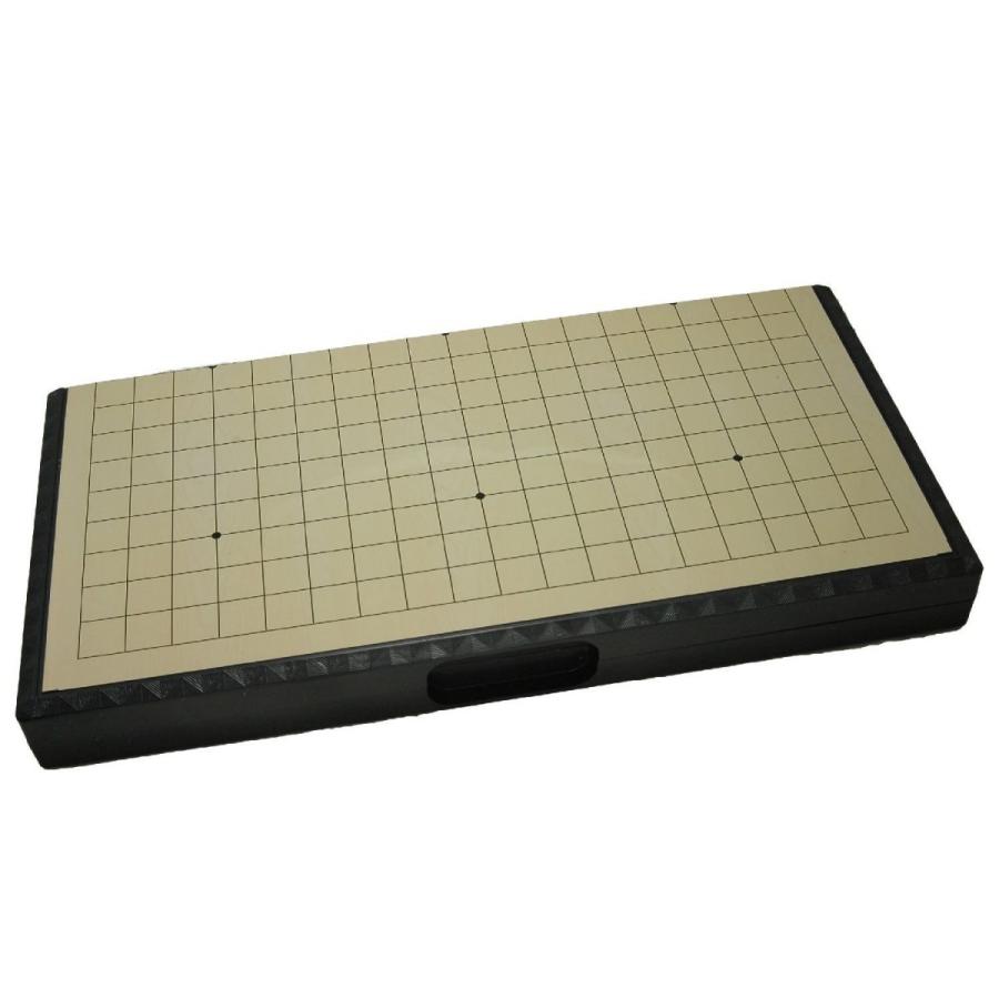 囲碁 囲碁盤 セット 折りたたみ式 ポータブル マグネット石 (中28.5
