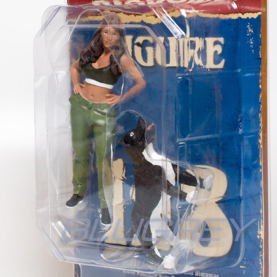 アメリカン ジオラマ 1/18 フィギア ローライダー 女性 + 犬 American