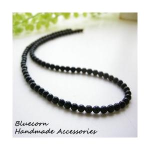 パワーストーン ネックレス 4mm 天然モリオン黒水晶 魔除け お守り