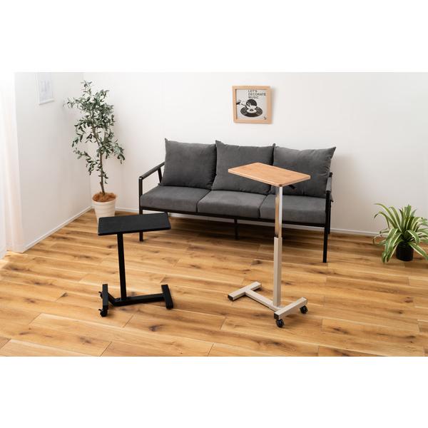 東谷 昇降サイドテーブル ブラック W48×D30×H60-95 組立式 END-404BK