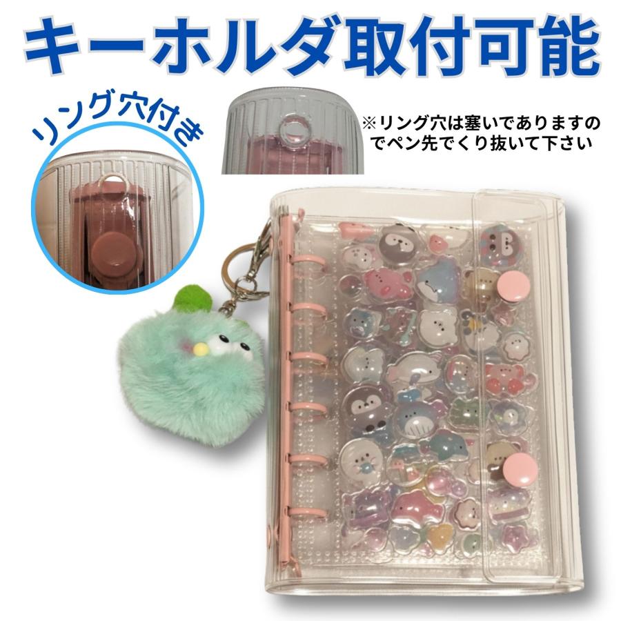 シール帳 バインダー A7サイズ キーホルダー穴付き リフィル 10枚