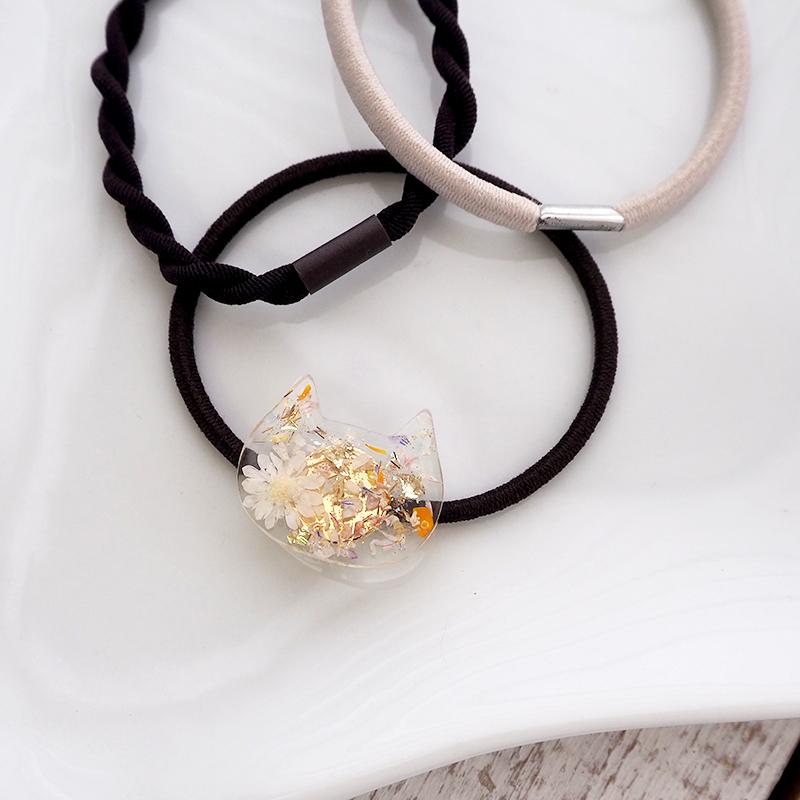 BLAZE ヘアゴム セット ねこ フラワー 花 猫 レジン レディース ヘア