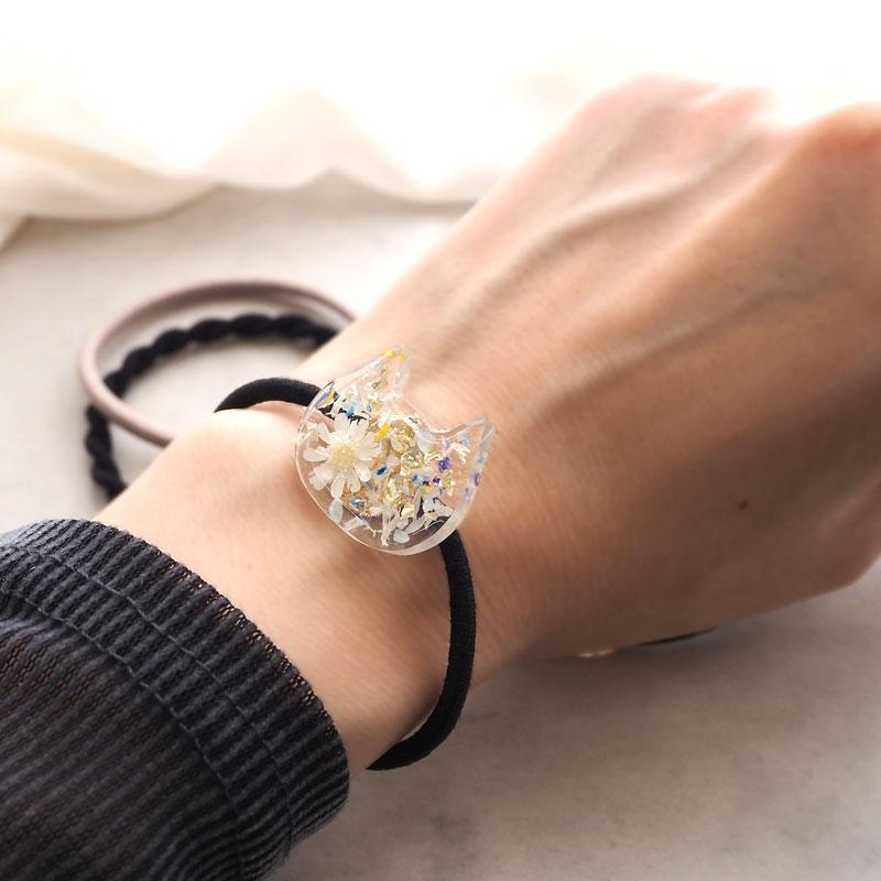 BLAZE ヘアゴム セット ねこ フラワー 花 猫 レジン レディース ヘア