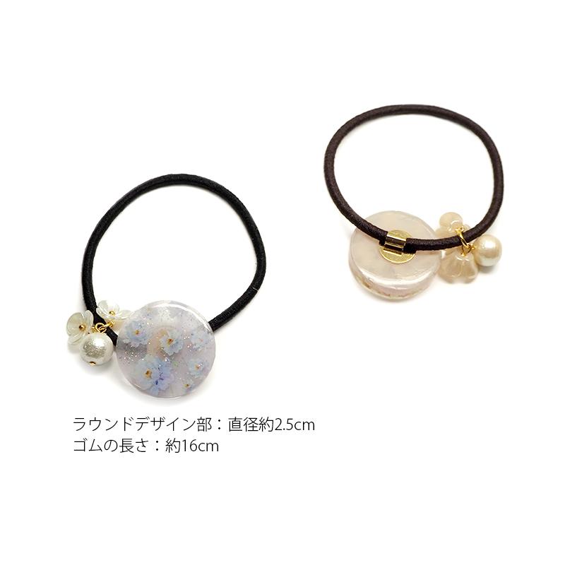 BLAZE ヘアゴム フラワー パール ゴールド 花 花柄 国産 日本製 レジン