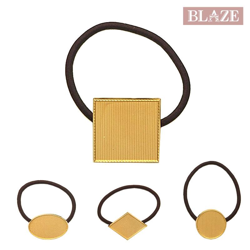 BLAZE ヘアゴム セッティング台座付き シンプル ハンドメイド ヘア資材