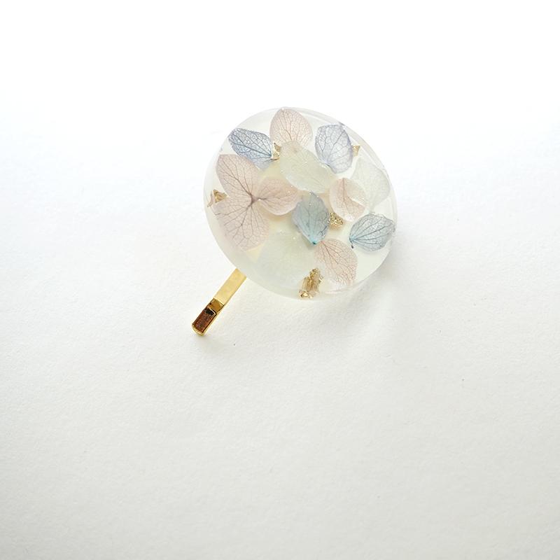 BLAZE ポニーフック あじさい クリア 花びら レジン ハンドメイド