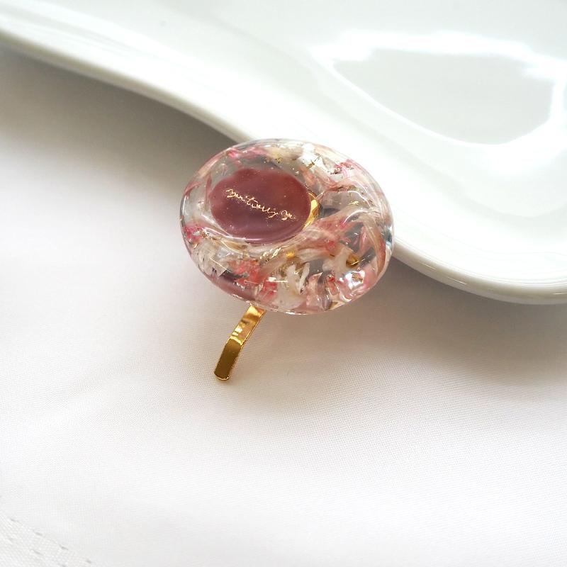 BLAZE ポニーフック オーバル フラワー レジン 花 ドライフラワー