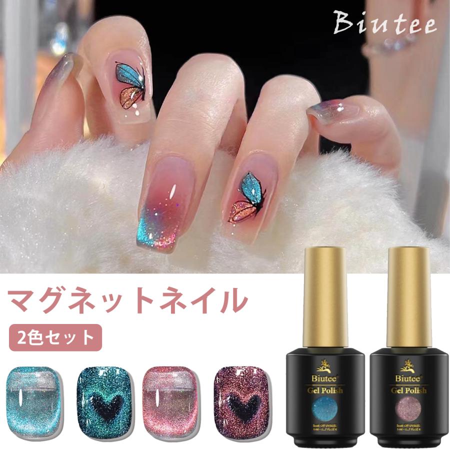 ジェルネイル カラージェル 2色セット マグネット マニキュア