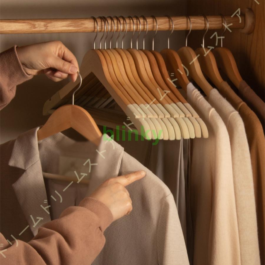 木製ハンガー 洋服ハンガー 20本組 ハンガー 木製 滑らかに仕上げた