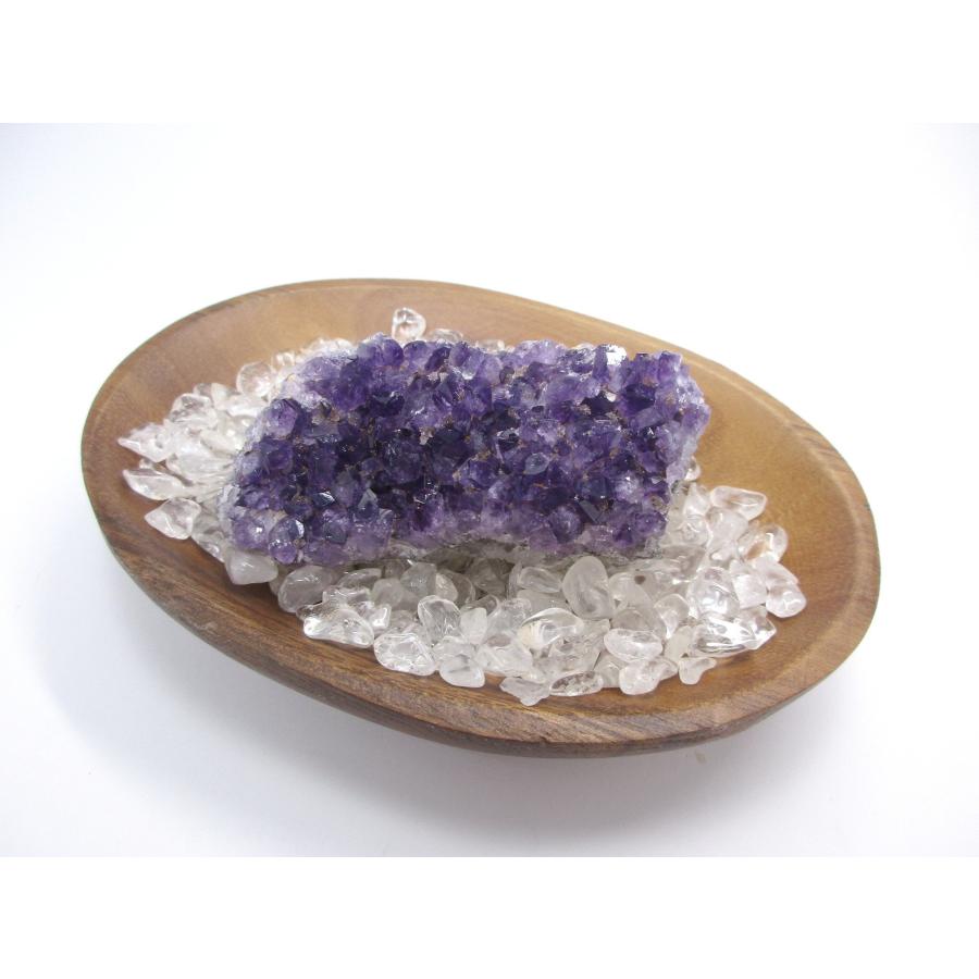 A173 フラワーアメジスト クラスター 水晶さざれ石 3点セット A173