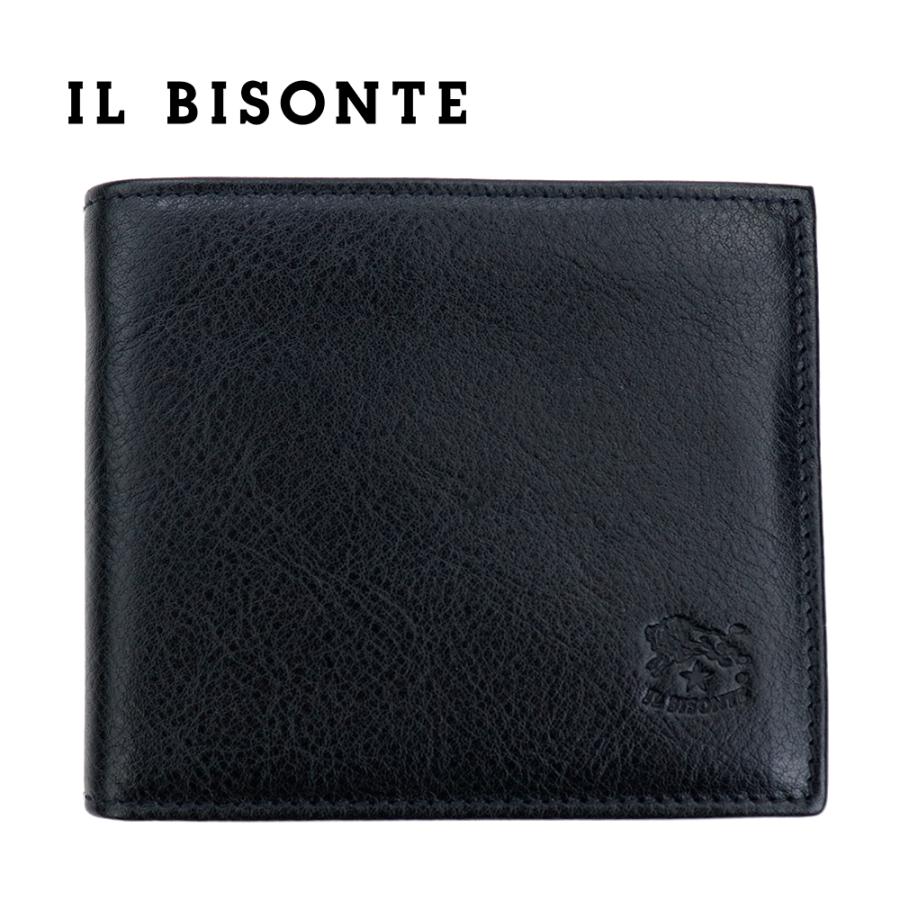 IL BISONTE（イルビゾンテ） 財布 二つ折り 小銭入れ付き ブラック