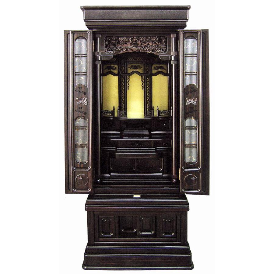 仏壇唐木仏壇「銀河HRN」20号本黒檀・紫檀系仏具Bセット付 唐木仏壇床