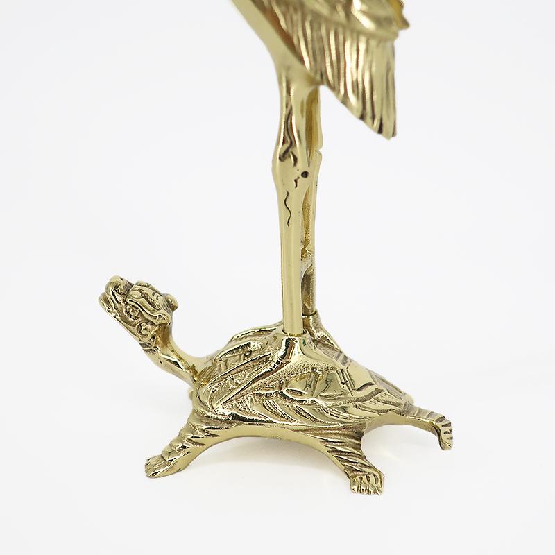 真宗大谷派（お東）専用仏具 鶴亀燭台2.0寸 磨きフッ素加工（右） : お