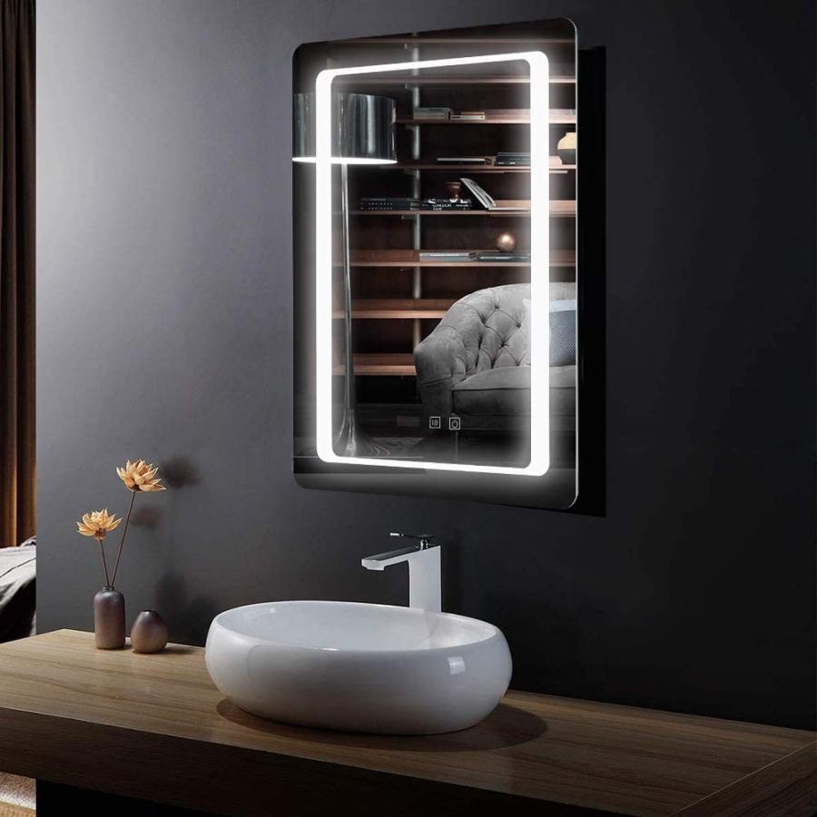 ミルオ君の鏡工房 ledミラー 高50x幅70 壁掛け ウォールミラー 壁掛け